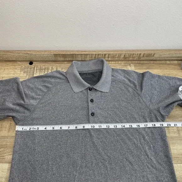 Lululemon Metal Vent Tech Short Sleeve Performance Polo Men Medium Grey - Picture 5 of 6